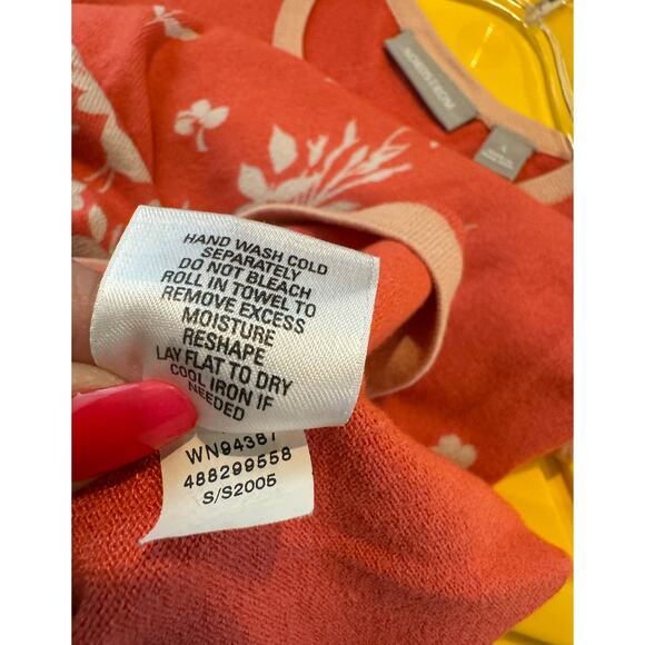 Nordstrom Coral Pink Floral Sweater Tank‎ Sleeveless Sweater Knit Set EUC - Picture 6 of 16